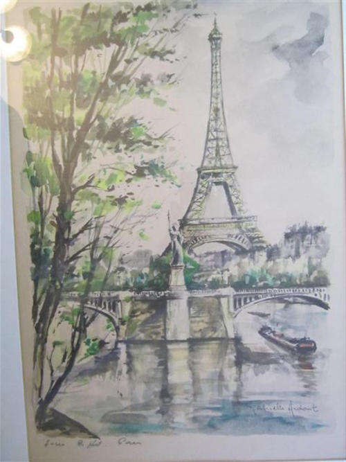 FRAMED BEHIND GLASS, WATERCOLOUR BY FRENCH ARTIST, GABRIELLE ARDANT