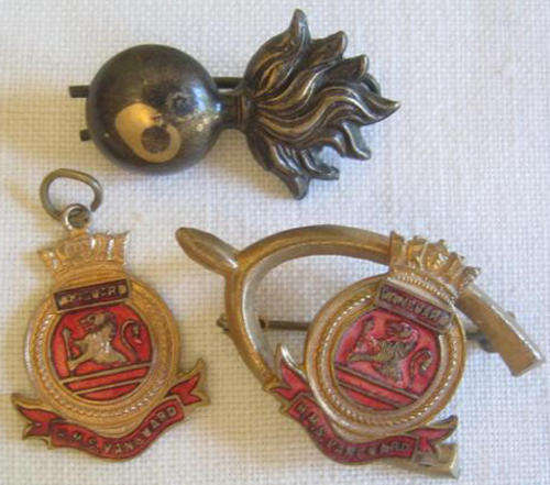 H.M.S. VANGARD VINTAGE NAVEL BADGES