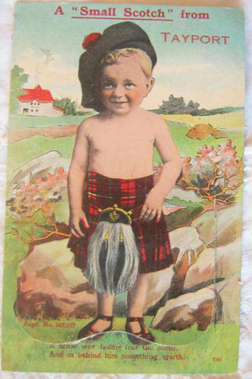 SOUVENIR, FOLD OUT  POSTCARD FROM TAYPORT  "A SMALL SCOTCH" 1920s