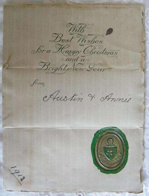 INTERESTING AND UNUSUAL !!  CHRISTMAS 1913, LETTER CONTAINING EDWARDIAN FAMILY PHOTOS,