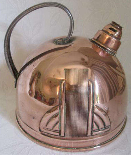 1910-1940  EVER POPULAR ART DECO SOLID COPPER, WHISTLING KETTLE, MADE IN USA.