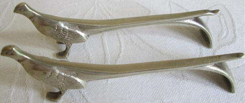 PAIR OF VINTAGE, SILVER PLATED KNIFE RESTS, DESIGNED AS PHEASANTS.