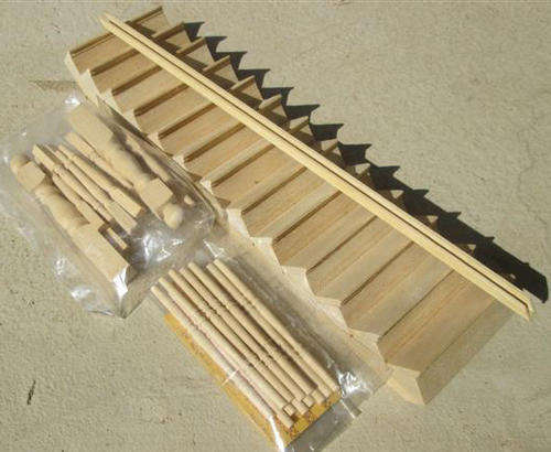 MINIATURE WOODEN STAIRS AND RAILINGS FOR A DOLL HOUSE
