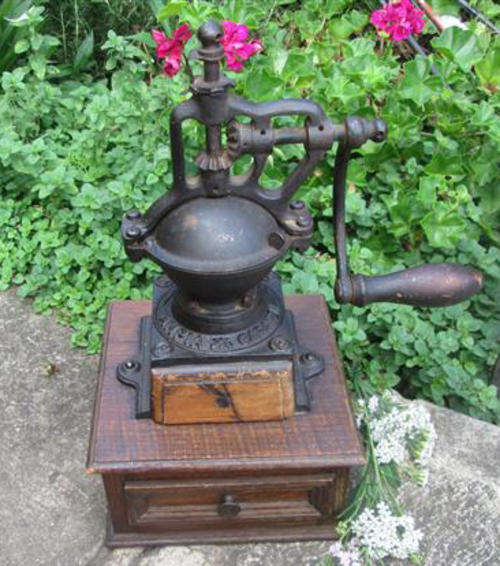 LARGE ANTIQUE ITALIAN MADE COFFEE GRINDER