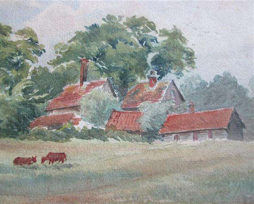 1920s ALMOST ANTIQUE, WATERCOLOUR ON CARD, UNSIGNED AND READY TO FRAME.