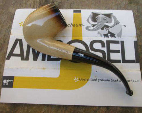 GREAT FIND !!!  VINTAGE AMBOSELI GENUINE BLOCK AFRICAN MEERSCHAUM SMOKING PIPE