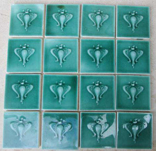 SELECTION OF RARE GENUINE ANTIQUE ART NOUVEAU TILES