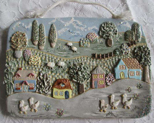 HANDMADE DECORATIVE POTTERY WALL HANGING, PERFECT FOR YOUR BABYS NURSERY !!!