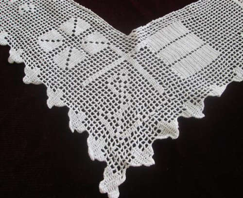 ANTIQUE, 1st OR 2nd WORLD WAR ? PATRIOTIC HISTORY CROCHET LACE WELCOMING TROOPS BACK FROM THE  WAR