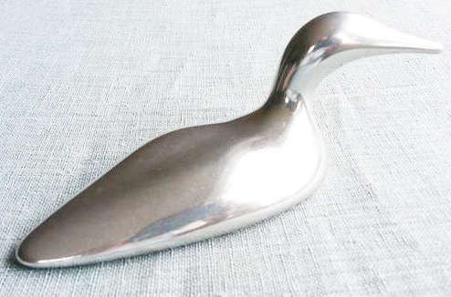VINTAGE ALUMINUM DUCK SCULPTURE "THE LOON"  BY CANADIAN MODERNIST GORDEN HOSELTON