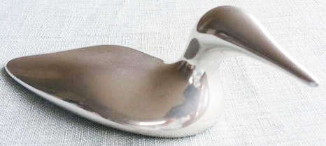 VINTAGE ALUMINUM DUCK SCULPTURE "THE LOON"  BY CANADIAN MODERNIST GORDEN HOSELTON