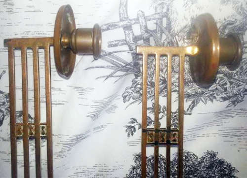 ART DECO PERIOD, SWIVEL ARMS, MATCHING  PAIR OF BRASS PIANO CANDLE SCONCES.....