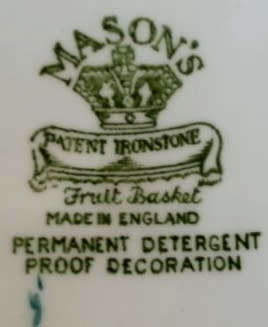 VINTAGE MASONS IRONSTONE PLATE,  DESIGN....FRUIT BASKET.....  MADE IN ENGLAND