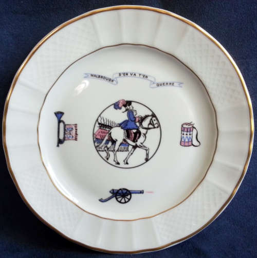 1950s  LIMOGES  HAND PAINTED  PORCELAIN PLATE...L. BERNARDAUD and Co  FOLK SONG DESIGN