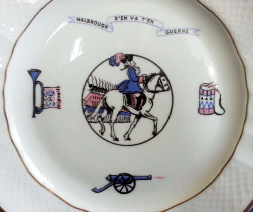 1950s  LIMOGES  HAND PAINTED  PORCELAIN PLATE...L. BERNARDAUD and Co  FOLK SONG DESIGN