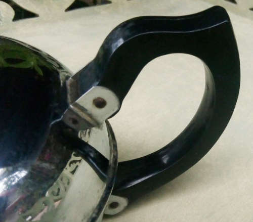 RETRO CHROME ON COPPER TEAPOT FOR TWO, A BRITDIS  PRODUCT, MADE IN NEW ZEALAND