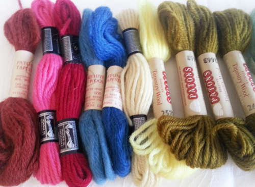 21  X ASSORTED  PATONS BEEHIVE WOOLEN TAPESTRY THREADS