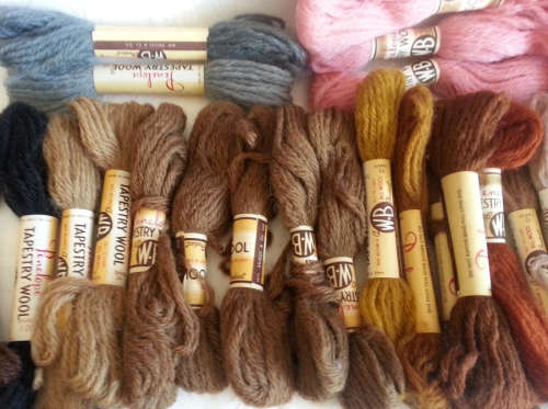 46  X ASSORTED SKEINS OF PENELOPE WOOLEN TAPESTRY THREADS