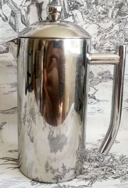 RETRO LOOKING, HEAVY QUALITY,  STAINLESS STEEL COFFEE PLUNGER, WOOLWORTHS.....