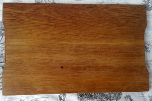 WOODEN CHEESE BOARD WITH TURNED POTTERY CHEESE DOME, MADE BY ZULU LULU
