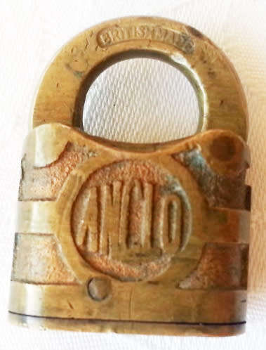TWO ANTIQUE SMALL COLLECTIBLE PADLOCKS, INDIAN MADE ALIGARH, AND BRITISH MADE ANCIO