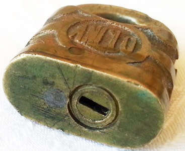 TWO ANTIQUE SMALL COLLECTIBLE PADLOCKS, INDIAN MADE ALIGARH, AND BRITISH MADE ANCIO