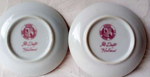 VINTAGE PINK DELFT, HOLLAND, PLATES, DIA 10cm.