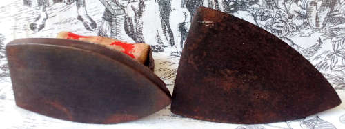ANTIQUE AND COLLECTABLE,  MINIATURE SAD IRON, SALESMAN SAMPLE ? AND CHILDS VINTAGE TOY IRON