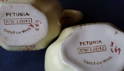 SO PRETTY......ANTIQUE, INTERESTING AND UNUSUAL CARLTONWARE MILK / CREAMER AND SUGAR BOWL