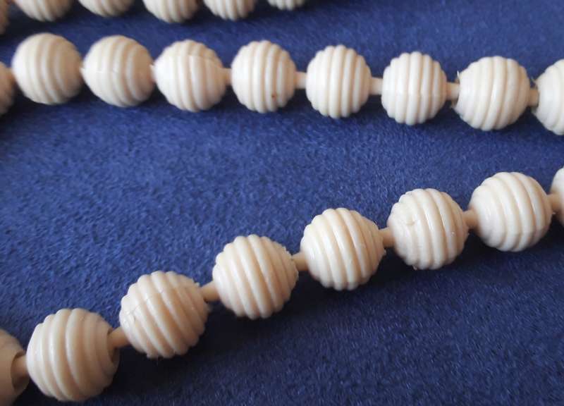 SET OF TWO, VINTAGE, WHITE ACRYLIC NECKLACES