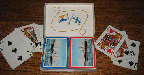 VINTAGE AFRICAN COASTERS,PLAYING CARDS, TWO DECKS, ORIG. BOX