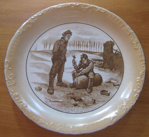 ANTIQUE WALL PLATE MADE BY THE "GIRLS OF STAFFORDSHIRE" AT THE GRIMWADE FACTORY, ENGLAND.