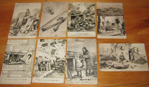 LOW START !!!  COLLECTABLE ANTIQUE WAR COMIC POSTCARD, ARTIST THOMAS FEDERICK LITTLER 1914-1918.