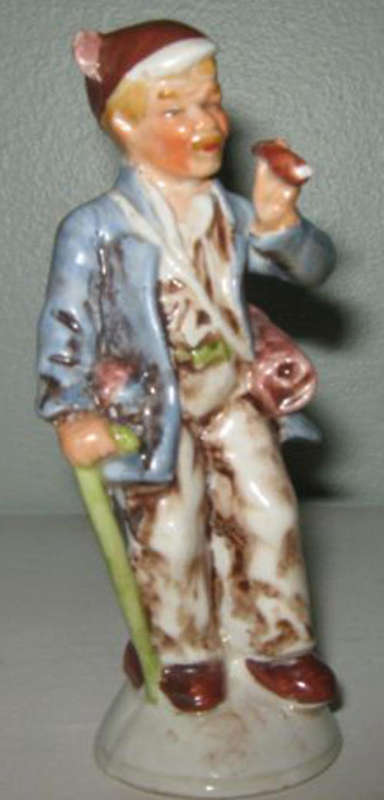 R1.00  ANTIQUE GERMAN PORCELAIN, FIGURE OF A MAN SMOKING, MARK 20896