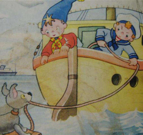 R1.00   CHILDS VINTAGE BOOK,  NODDY GOES TO SEA, BY ENID BLYTON,