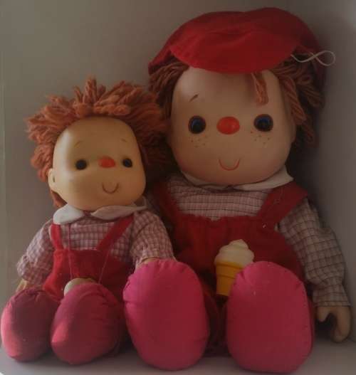 Vintage 80s ICE CREAM CONE 2 X BROTHER DOLLS