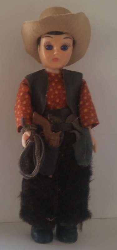 1950'S COWBOY DOLL IN HIS LEATHER COWBOY OUTFIT