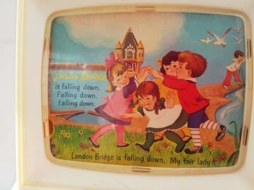 Vintage Fisher Price Two Tone Giant Screen Music Box TV 1966