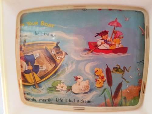 Vintage Fisher Price Two Tone Giant Screen Music Box TV 1966