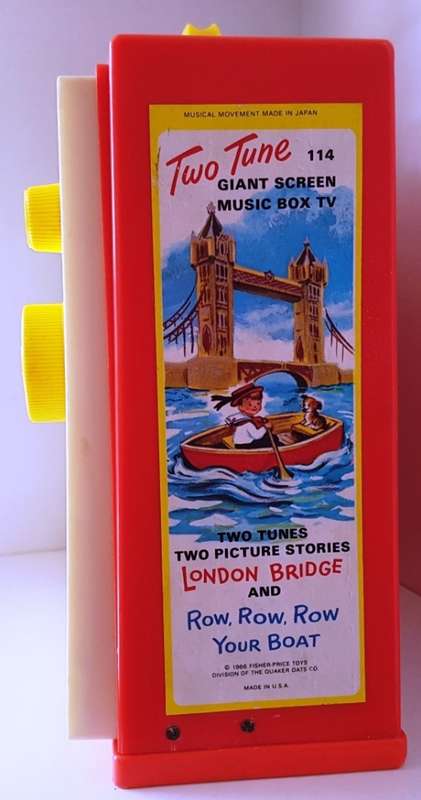 Vintage Fisher Price Two Tone Giant Screen Music Box TV 1966