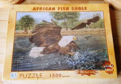 1500 piece Puzzle - African fish eagle art work by Trish Perrevos