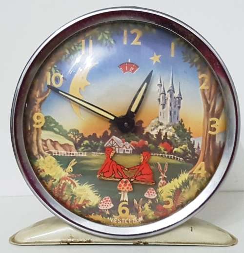 Vintage Retro Animated Alarm Clock by WESTCLOX Pixies On Seesaw 1960s