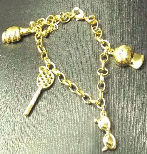 9K Gold Filled CZ Charm Bracelet