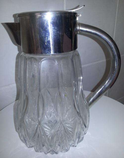 CUTGLASS WITH SILVER PLATED 3LITER DECANTER