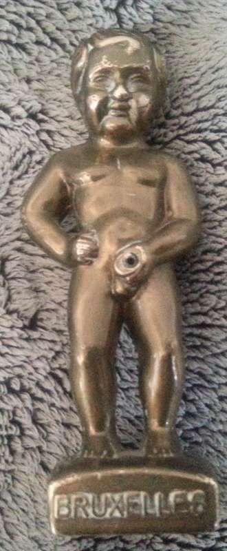 Old Vintage BRUXELLES Brass Little Boy Peeing