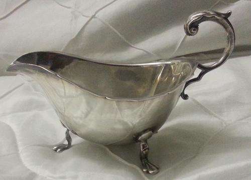 silver plated gravy boat