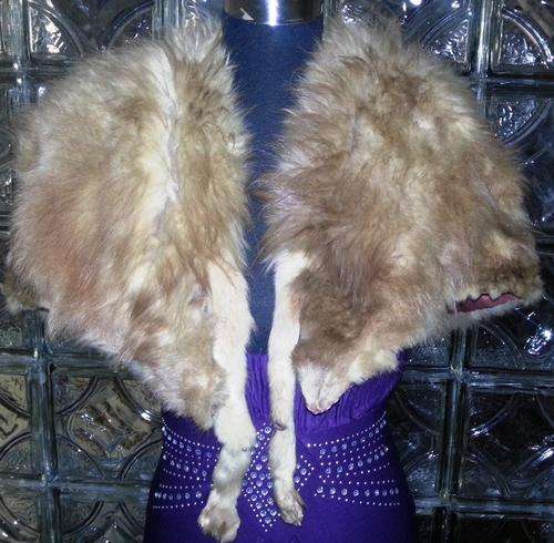 REAL VINTAGE FOX FUR SHOULDER CAPE - SLOTE by PAUL SOLNICK, LONDON