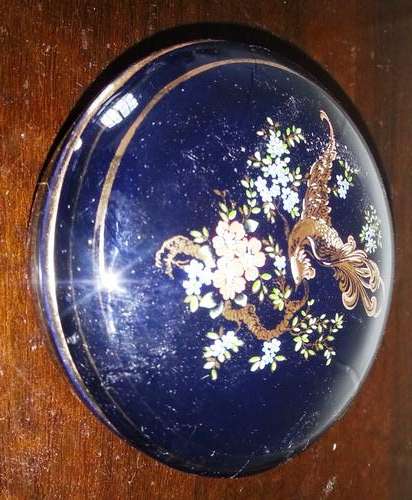 Black Porcelain Trinket Box Made in Greece  24K Gold