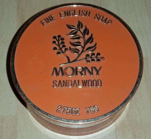 VINTAGE MORNY FINE ENGLISH SOAP SANDALWOOD IN container/dish 1960'S