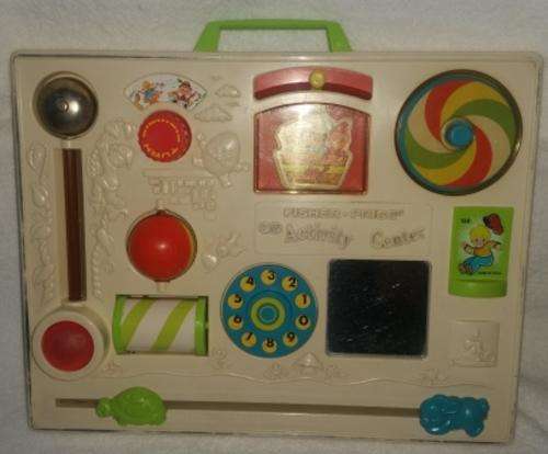 Vintage 1973 Fisher Price Activity Center Busy Box Baby Toddler Toy Crib